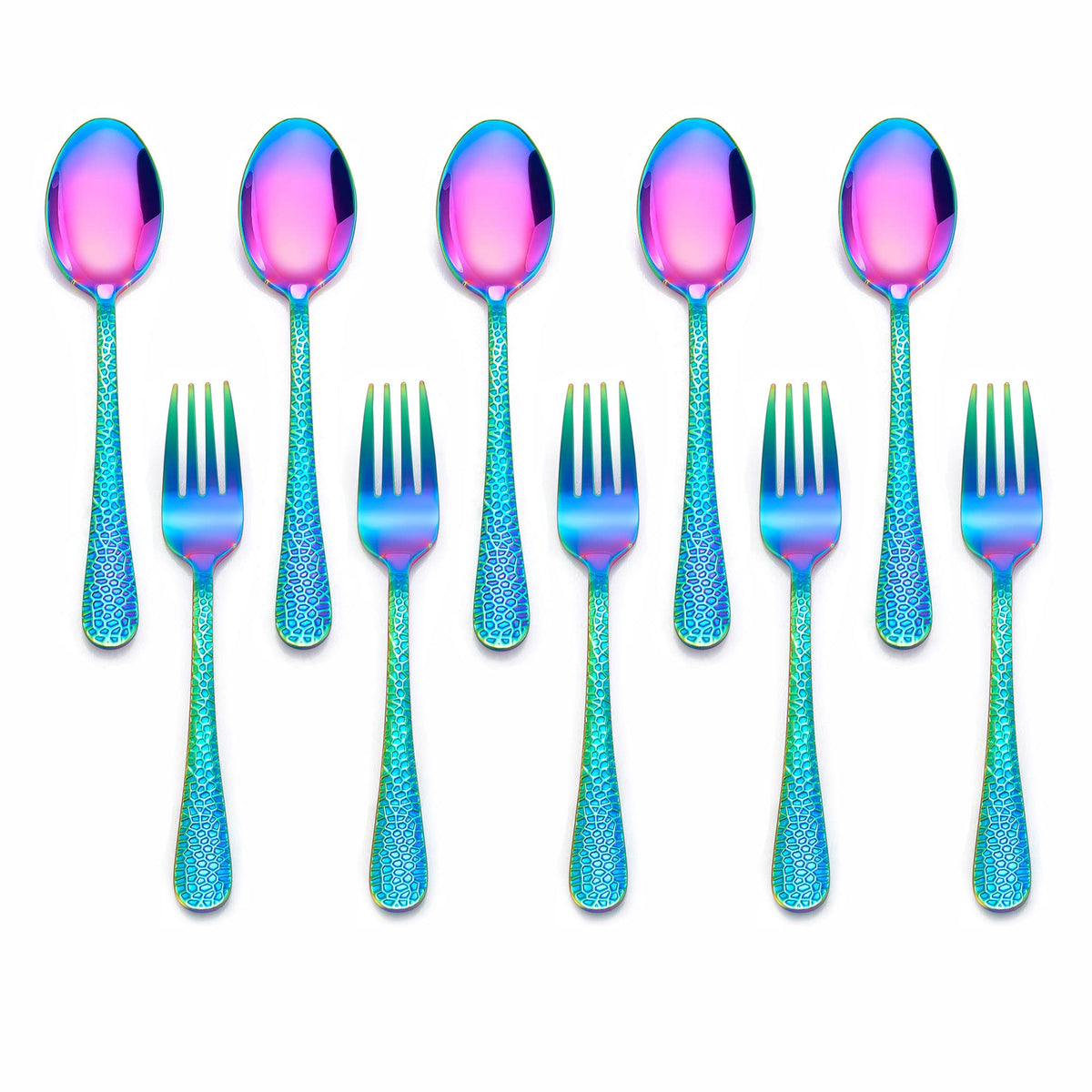 LIANYU rainbow kids spoons for easy self-feeding during meals.