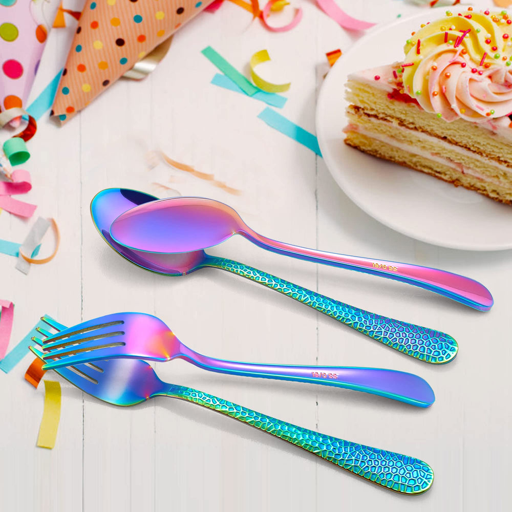LIANYU rainbow toddler flatware suits dorms and kindergartens.