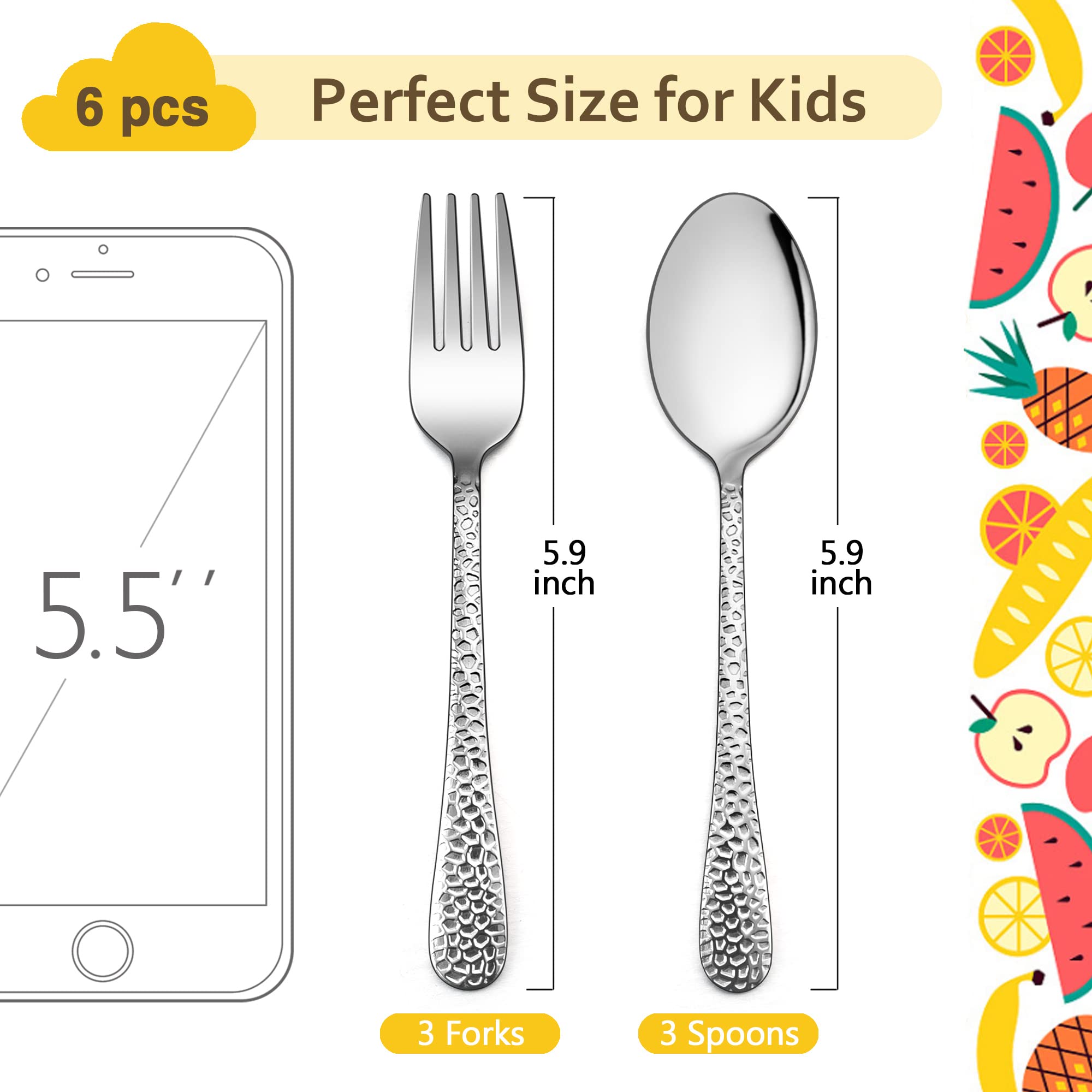 LIANYU toddler utensils in stainless steel for durable daily meals