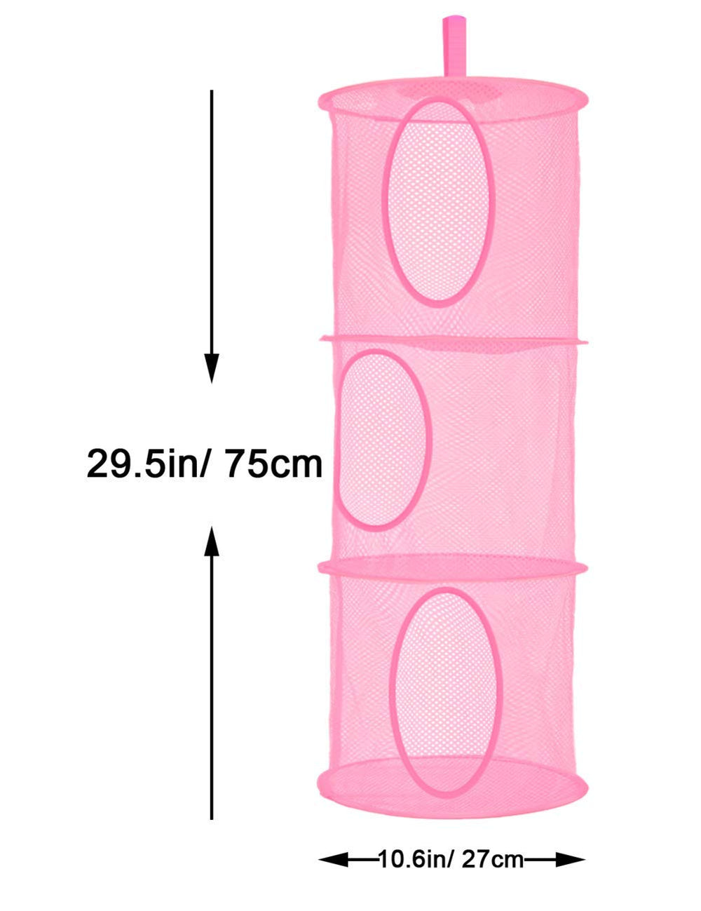 Libeder pink toy storage adds bright color to kids room.