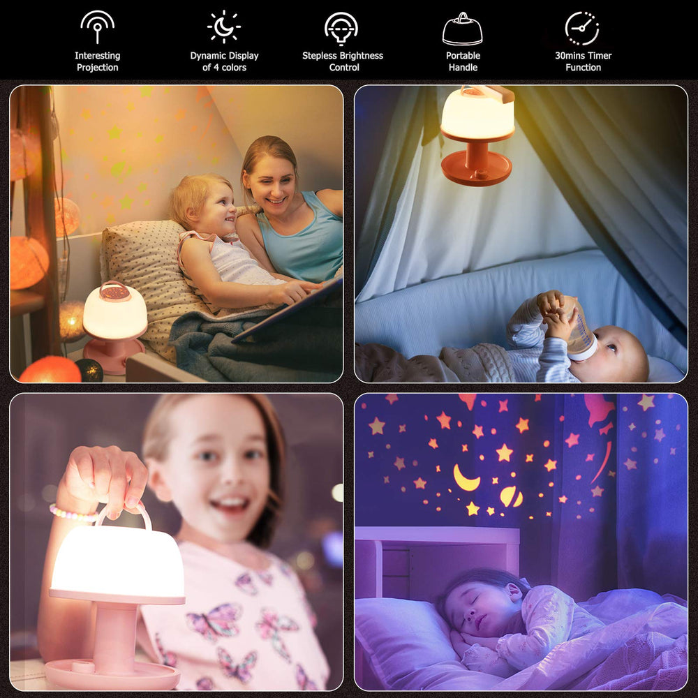 LICKLIP toddler night light star projector displays gentle stars for bedtime calm.