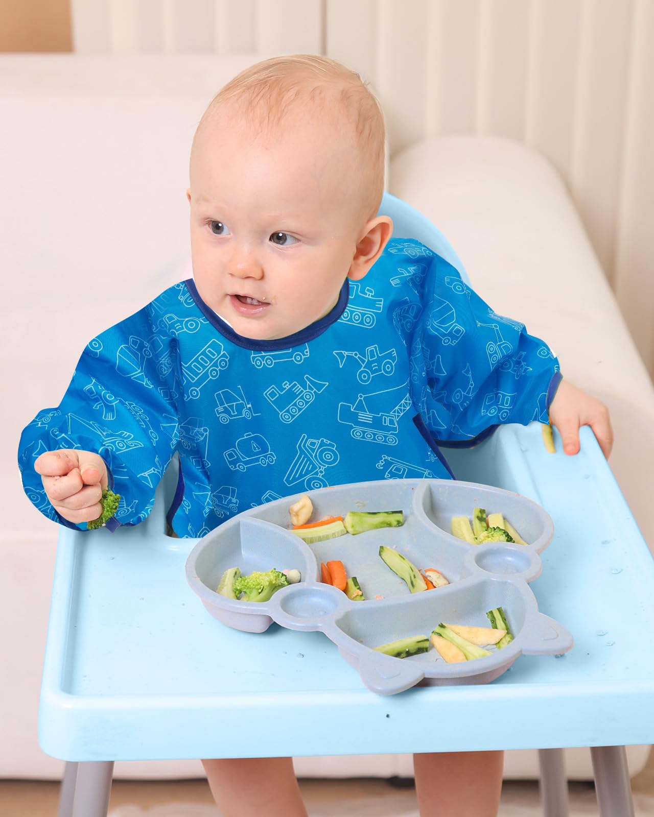 Lictin baby bib ideal for meals or art projects stays neat.