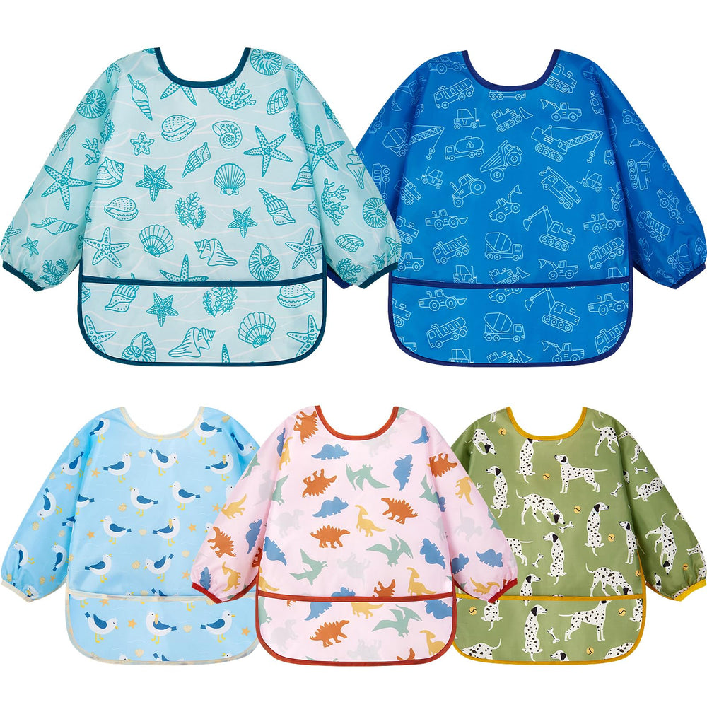 Lictin baby bib long-sleeve waterproof during meals reduces mess.