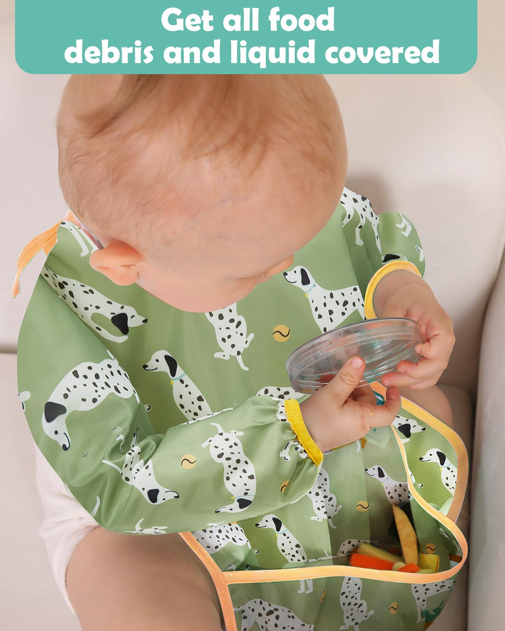 Lictin baby bib full-coverage design protects clothing.