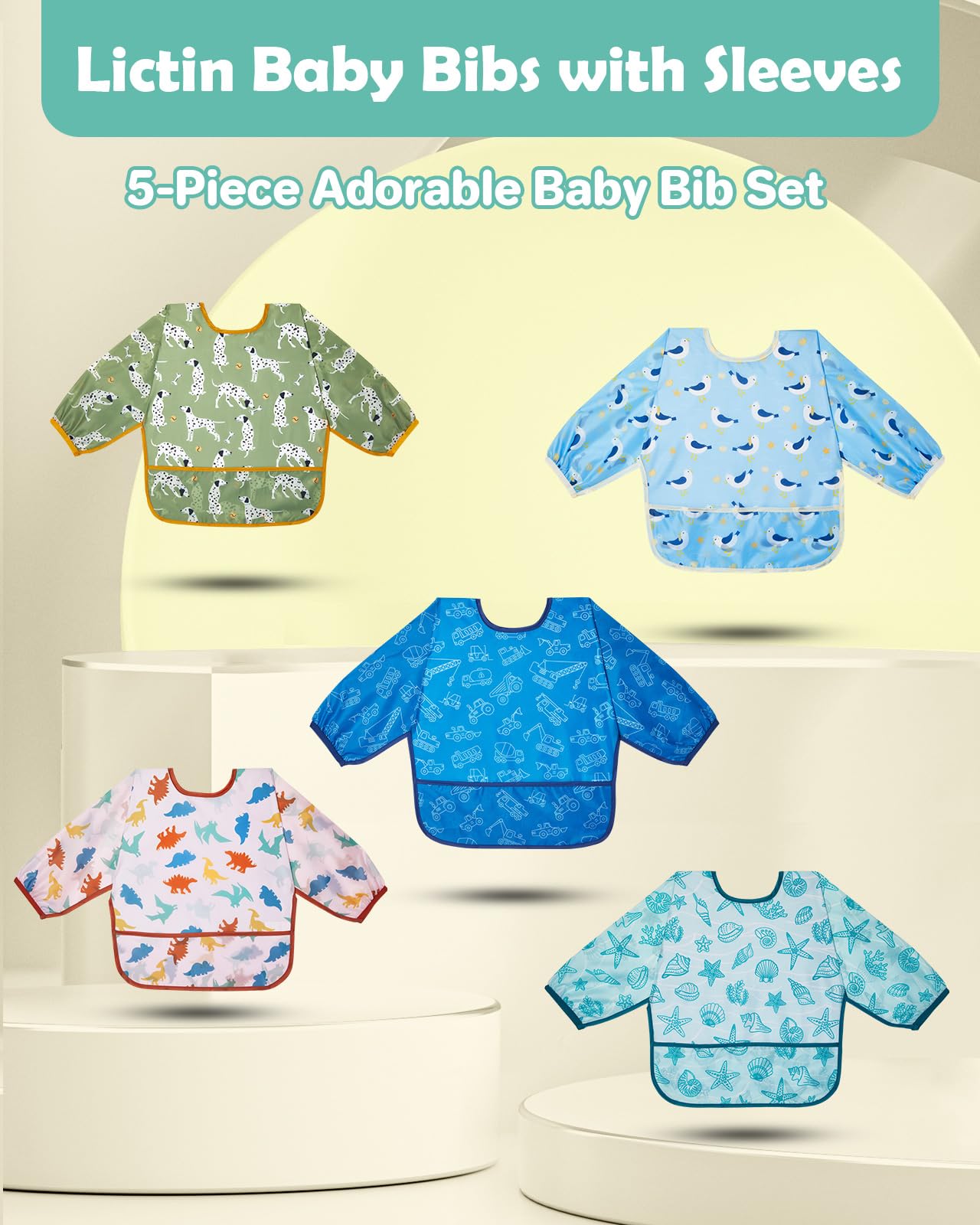 Lictin baby bib pattern design adds fun style during feeding.