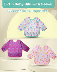 Lictin waterproof bibs with deep pouch keep spills contained.