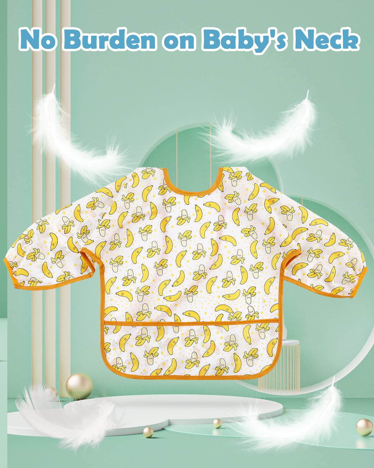 Lictin bibs showing easy-clean surface that dries quickly after use