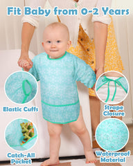 Lictin full-coverage sleeve bib shielding arms and outfit from spills
