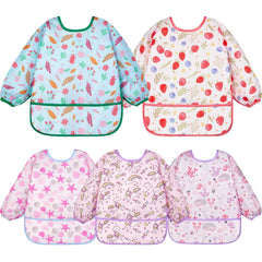 Lictin baby bibs long-sleeve front view reduces mess during feeding