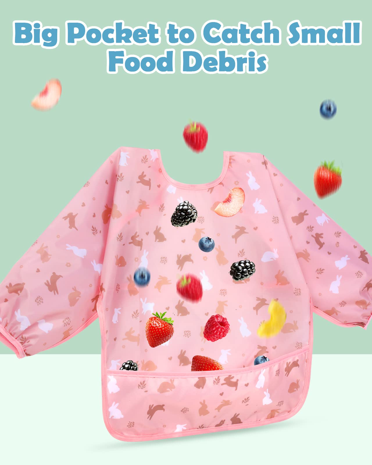 Lictin mess-proof bib protecting clothing during feeding and teether sessions