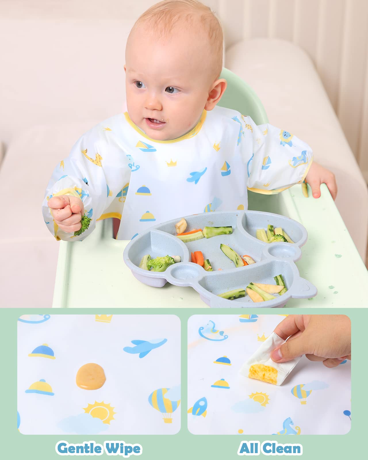 Lictin neutral design bib for ages 0-24 months suitable for any gender