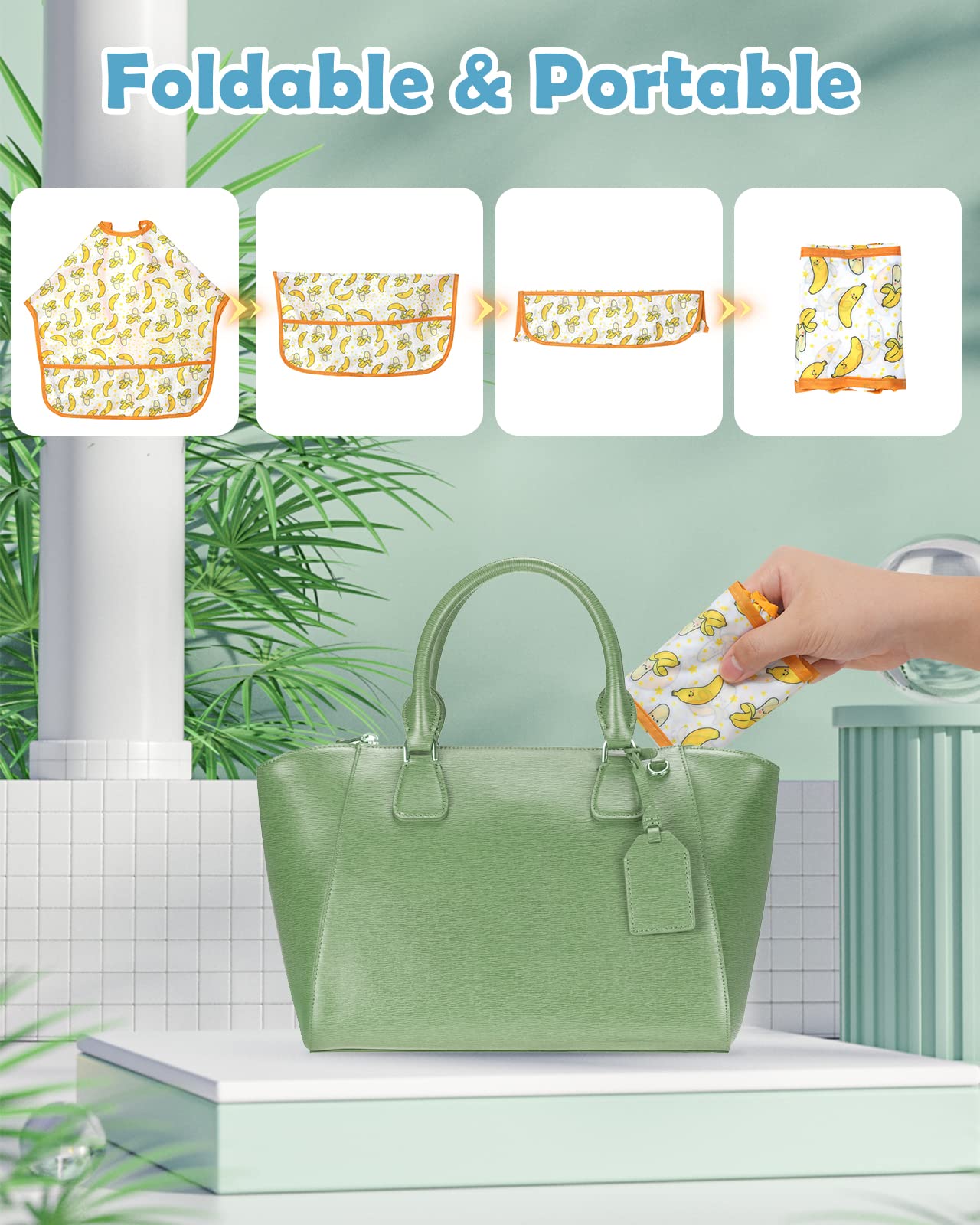Lictin five-pattern bib set showing playful designs for feeding and playtime