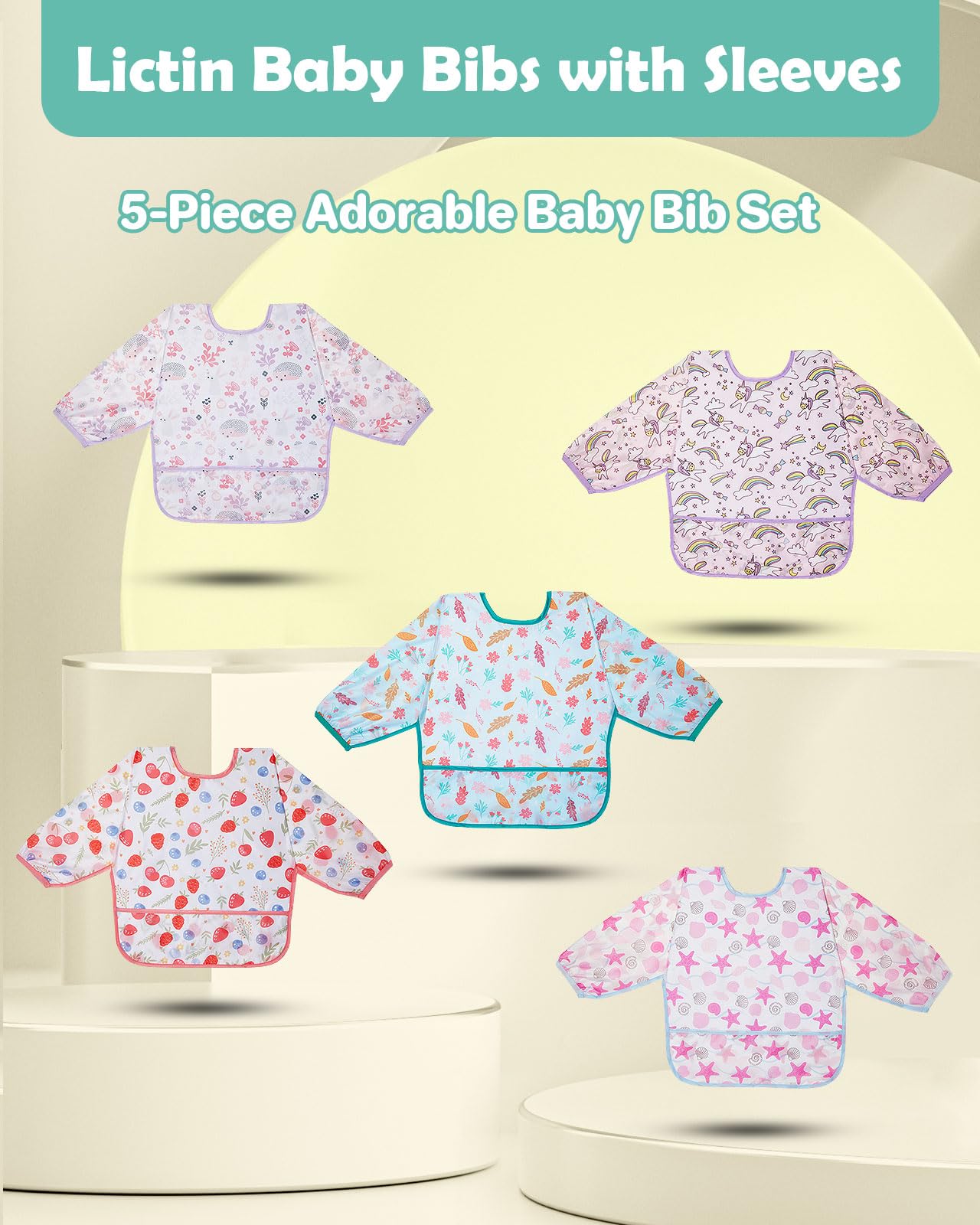 Close-up of waterproof material on Lictin bibs
