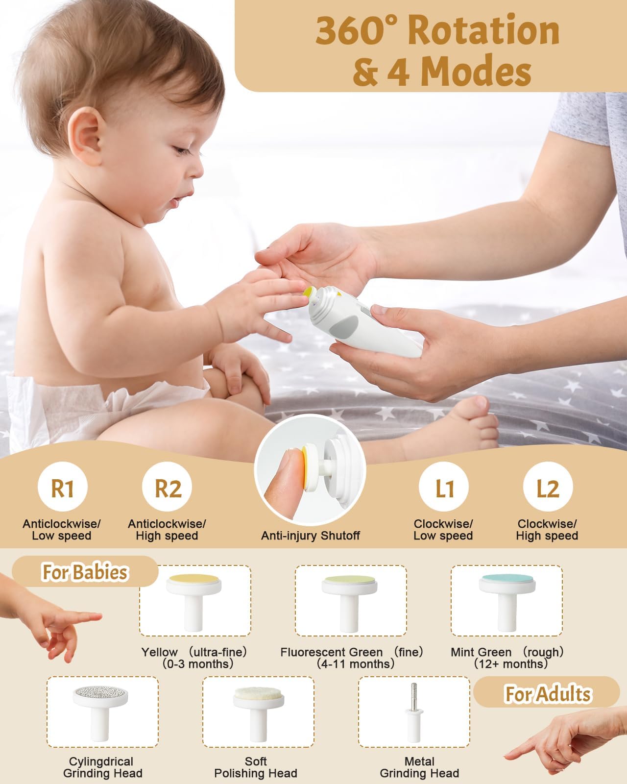 Lictin baby care kit 2in1 nail file and clipper for smooth, safe trimming across ages.