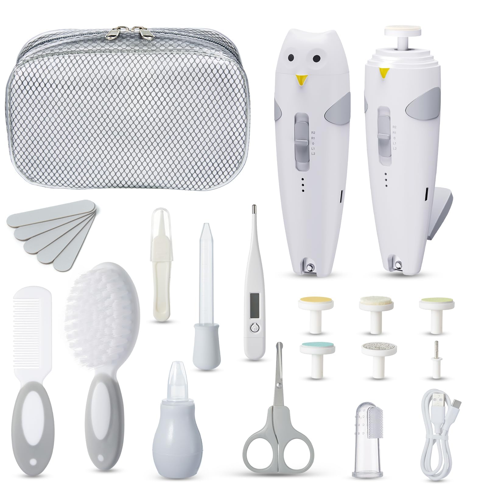 Lictin baby care kit nail trimmer with LED light for precise trimming during night-time nursery care.