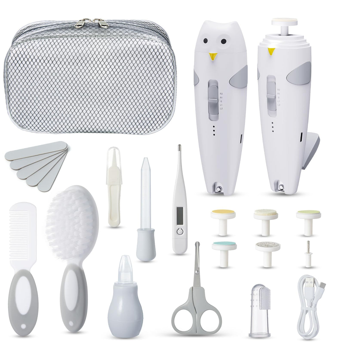 Lictin baby care kit nail trimmer with LED light for precise trimming during night-time nursery care.