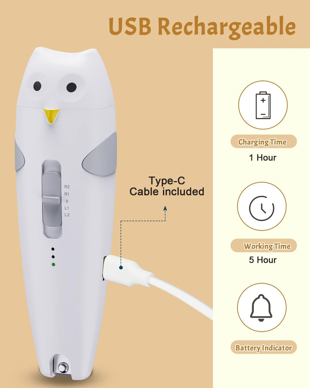 Lictin baby care kit ultra-quiet motor reduces noise for peaceful nail sessions.