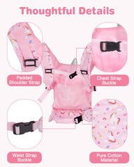 Lictin baby doll carrier back view padded straps for comfy wear