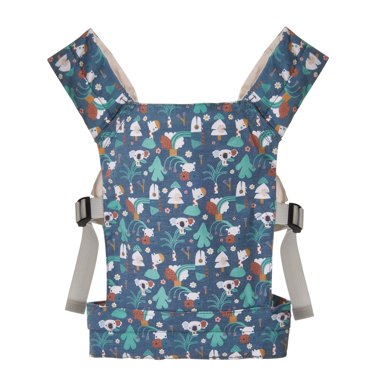 Lictin Baby Doll Carrier front view shows soft cotton fabric and secure doll fit.