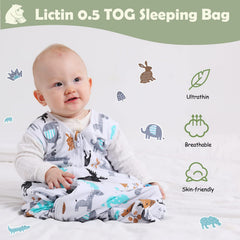 Lictin sleep sack adjustable length showing grow-with-baby feature for longer use