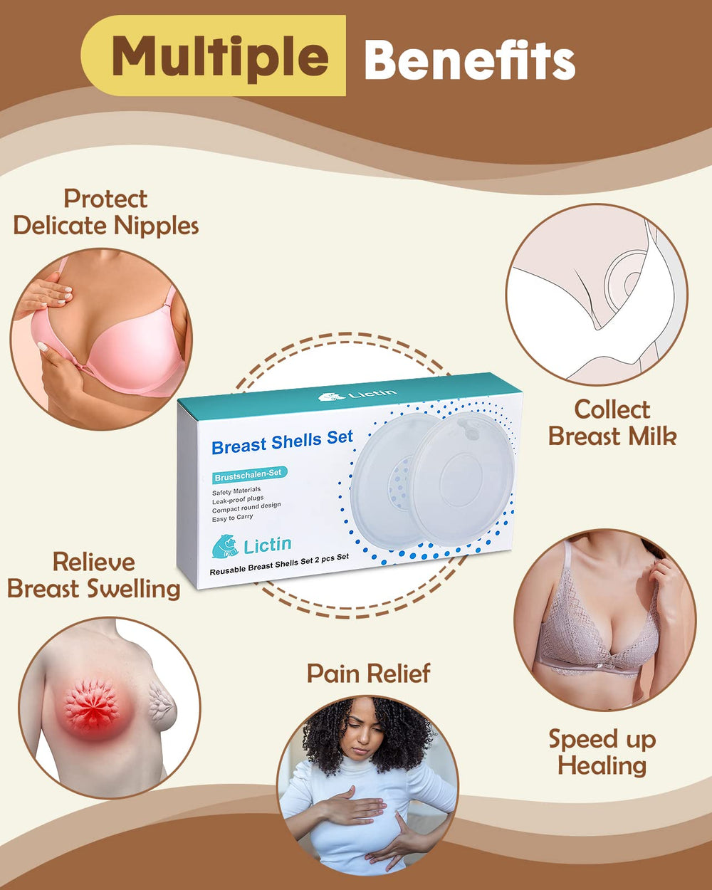Lictin BPA-free silicone material ensures safe, comfortable wear.