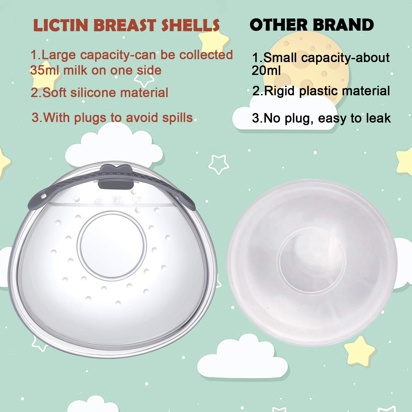 Lictin BPA-free sterilizable silicone highlights safe cleaning on boil.