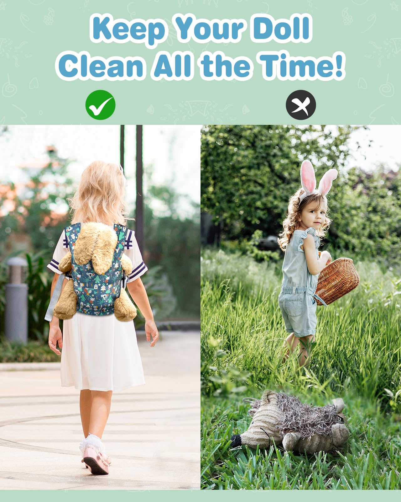 Lictin lightweight cotton carrier is easy to machine wash after playtime.
