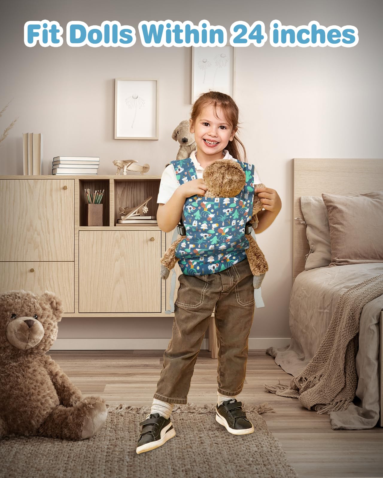Lictin wide-doll-compatibility keeps 14-24 inch dolls snug during active play.