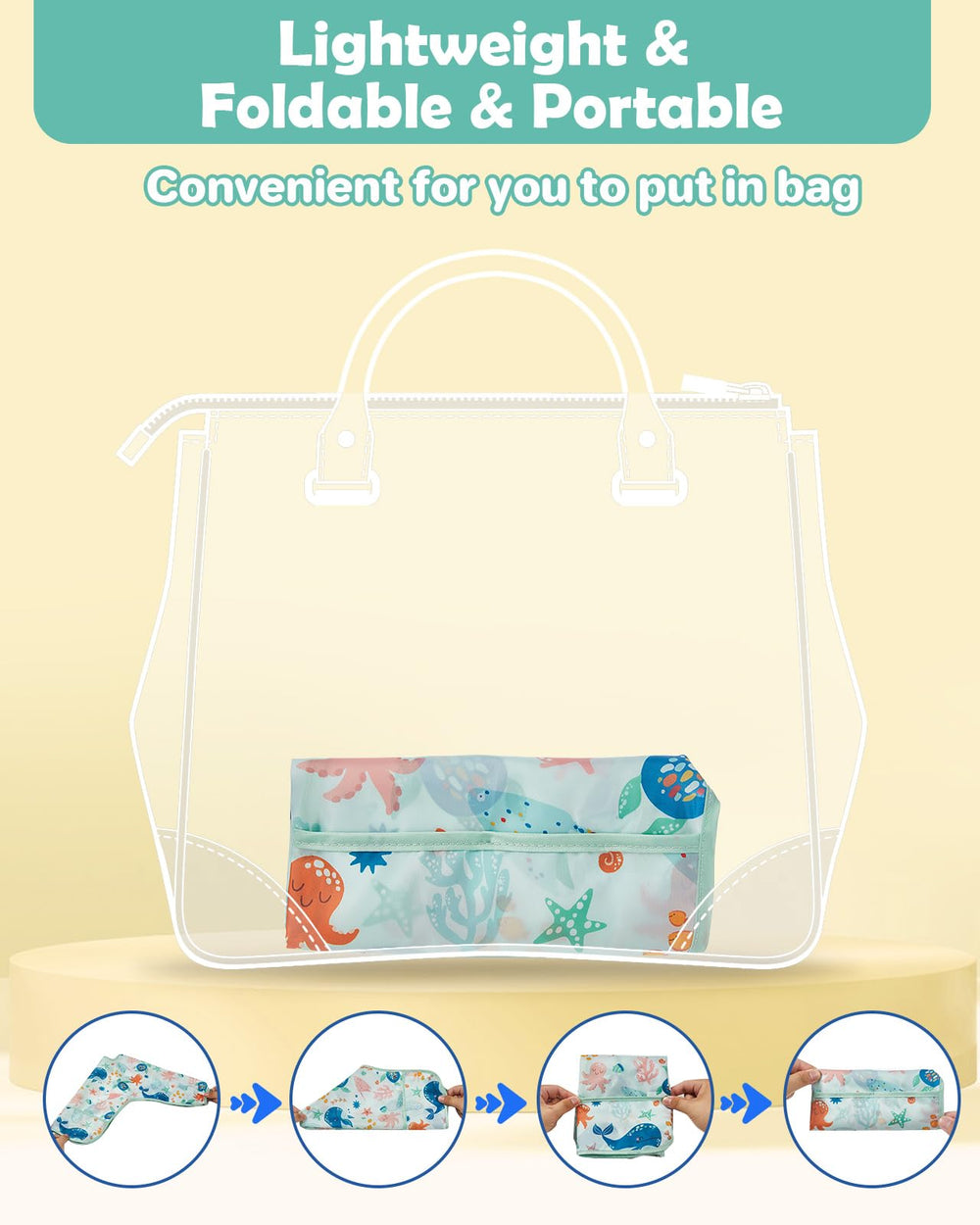 Lictin catch-all pocket design collects crumbs during feeding