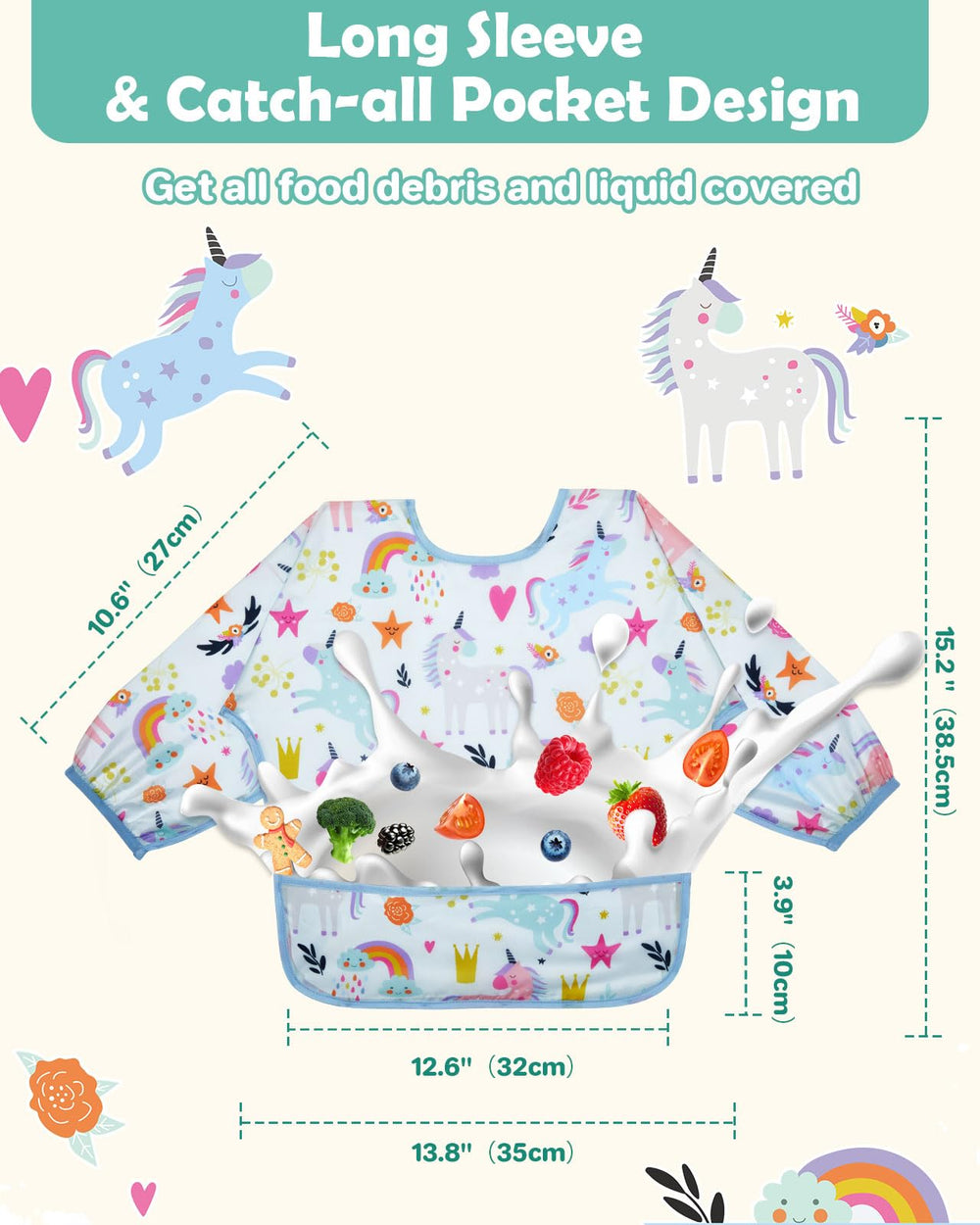 Lictin green whale bib stylish and practical for messy meals