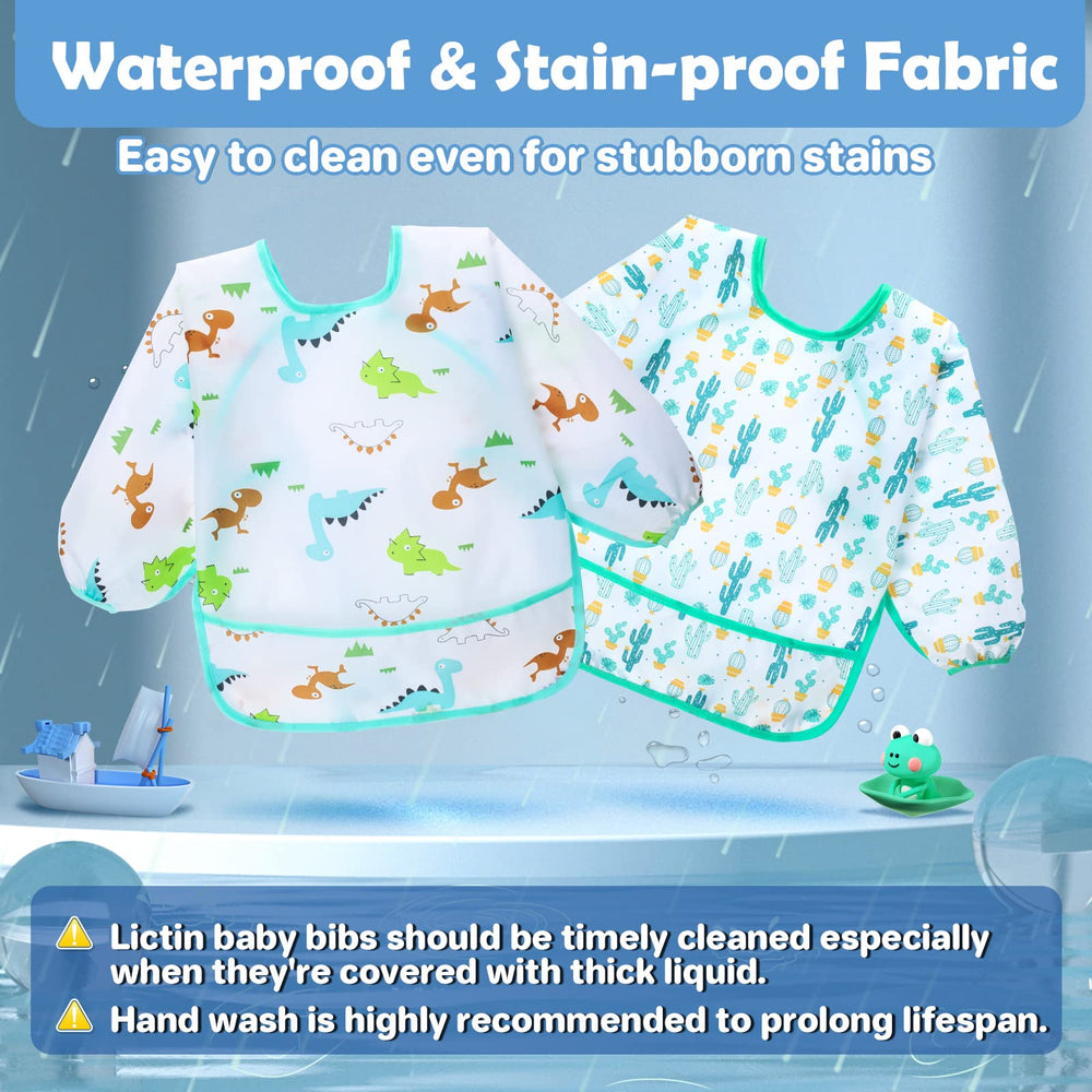 Lictin bibs smooth neckline for comfortable wear during meals.