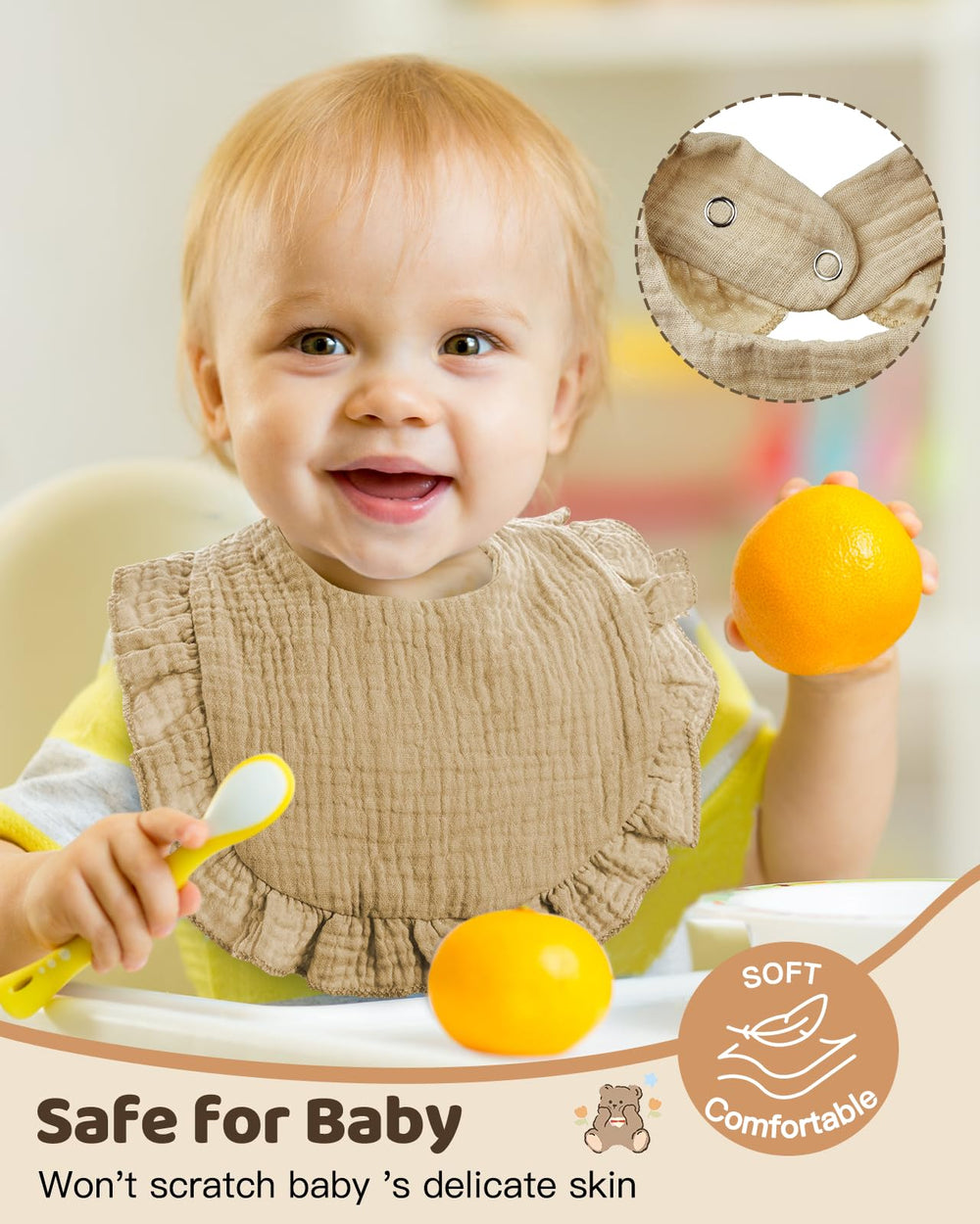 Lictin muslin bibs absorbent 4-layer cotton for reliable drool management.