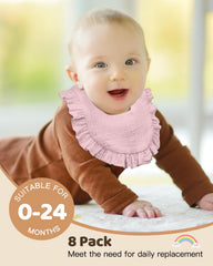 Lictin Muslin Bibs adjustable snaps closeup shows easy, snug neck fit.