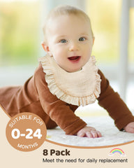 Lictin muslin bibs adjustable snaps provide comfortable, skin-friendly fit.