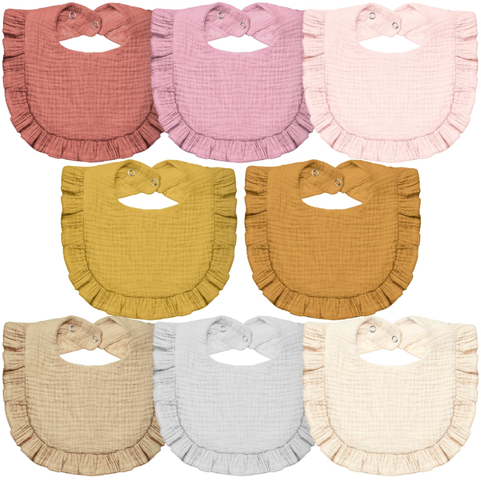 Lictin muslin bibs pack front view shows neutral colors for versatile outfits.