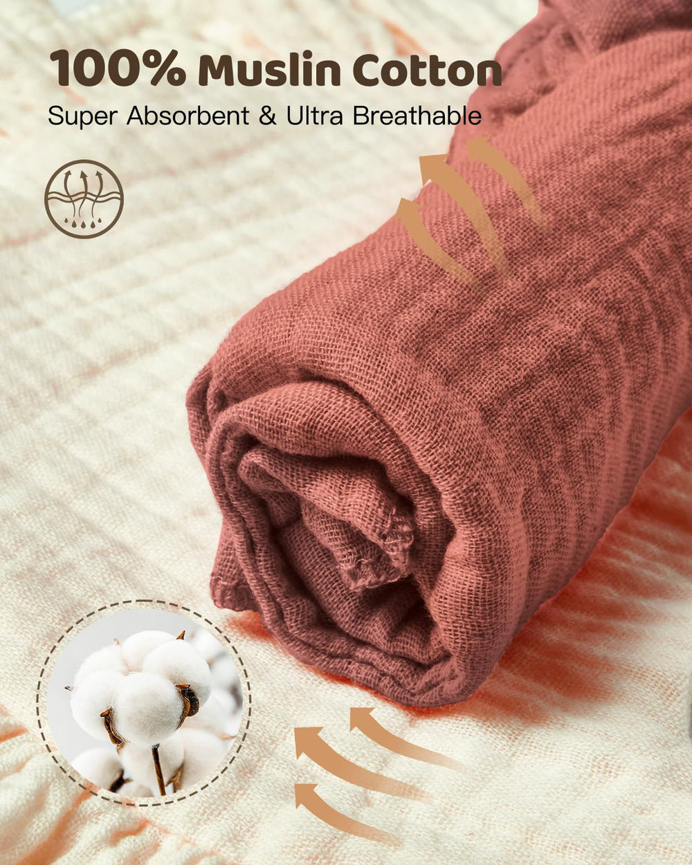Lictin muslin bibs soft stitching detail highlights gentle skin contact.