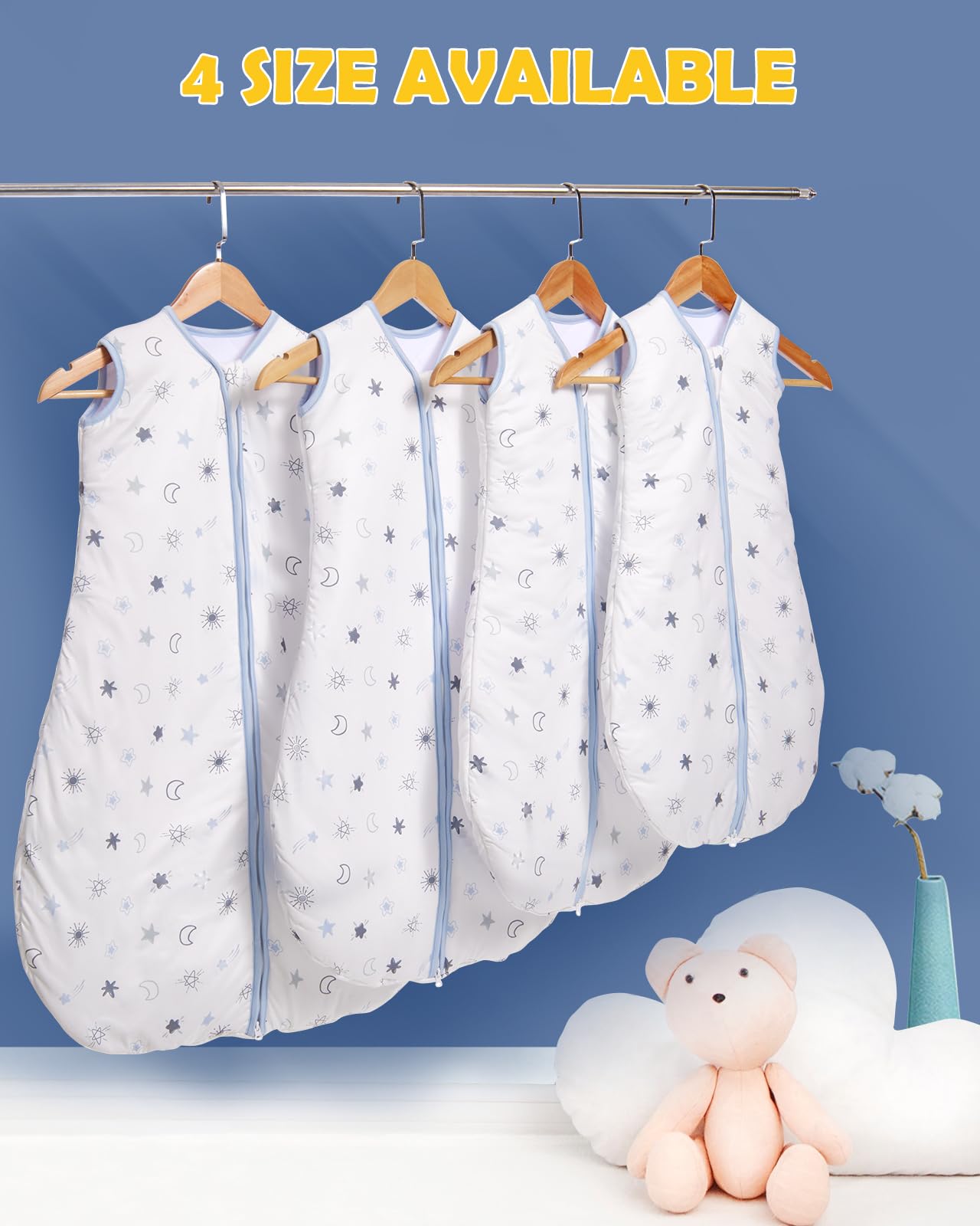 Lictin sleep sack with roomy leg space for natural movement.