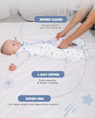 Lictin sleep sack fabric: soft cotton-polyester blend for warmth.