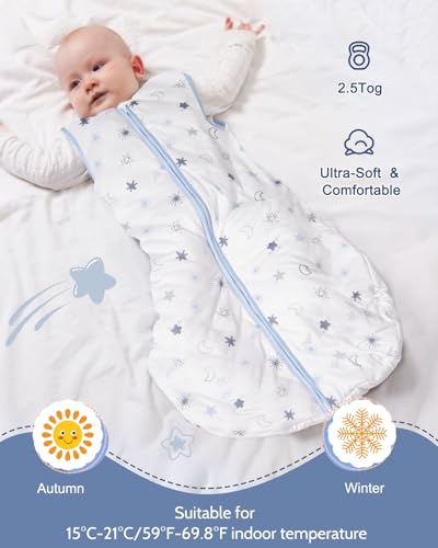 Lictin wearable sleep sack showing convenient 2-way zipper.