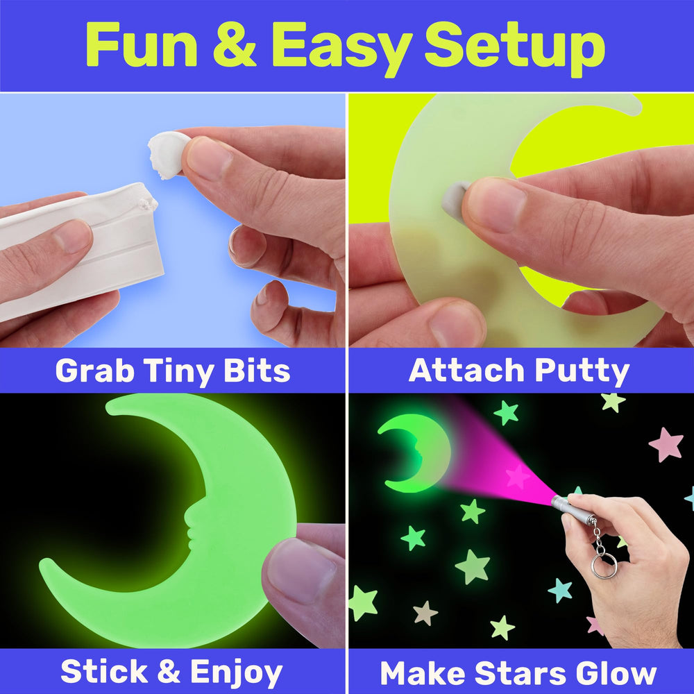Liderstar colorful ceiling stars kit brings playfulness and a starlit vibe to rooms.
