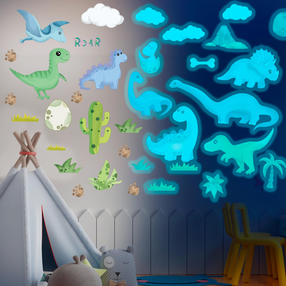 Liderstar dinosaur wall decals nine-species-pack offers diverse dinos for creativity.