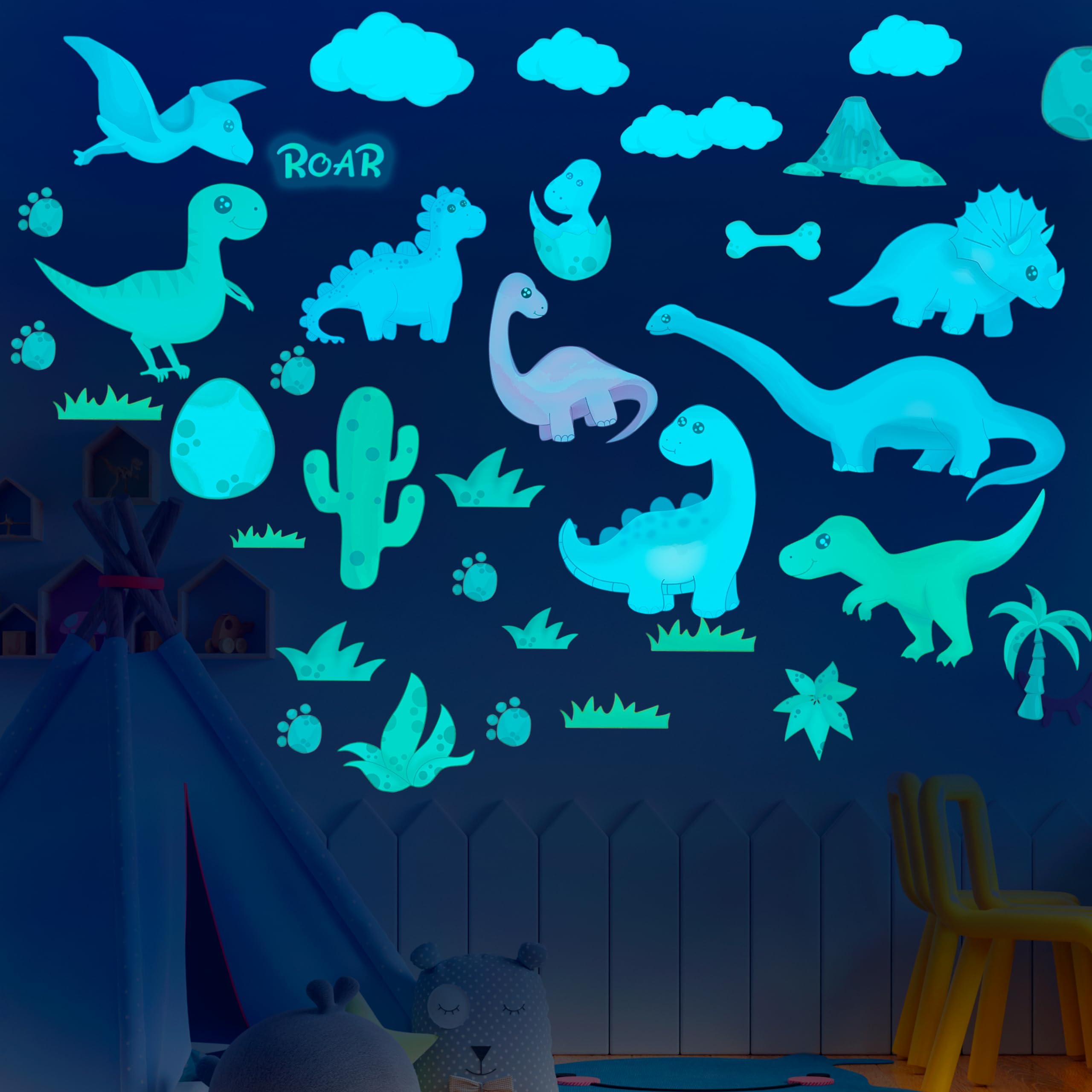 Liderstar dinosaur wall decals self-adhesive-application makes quick decor updates.