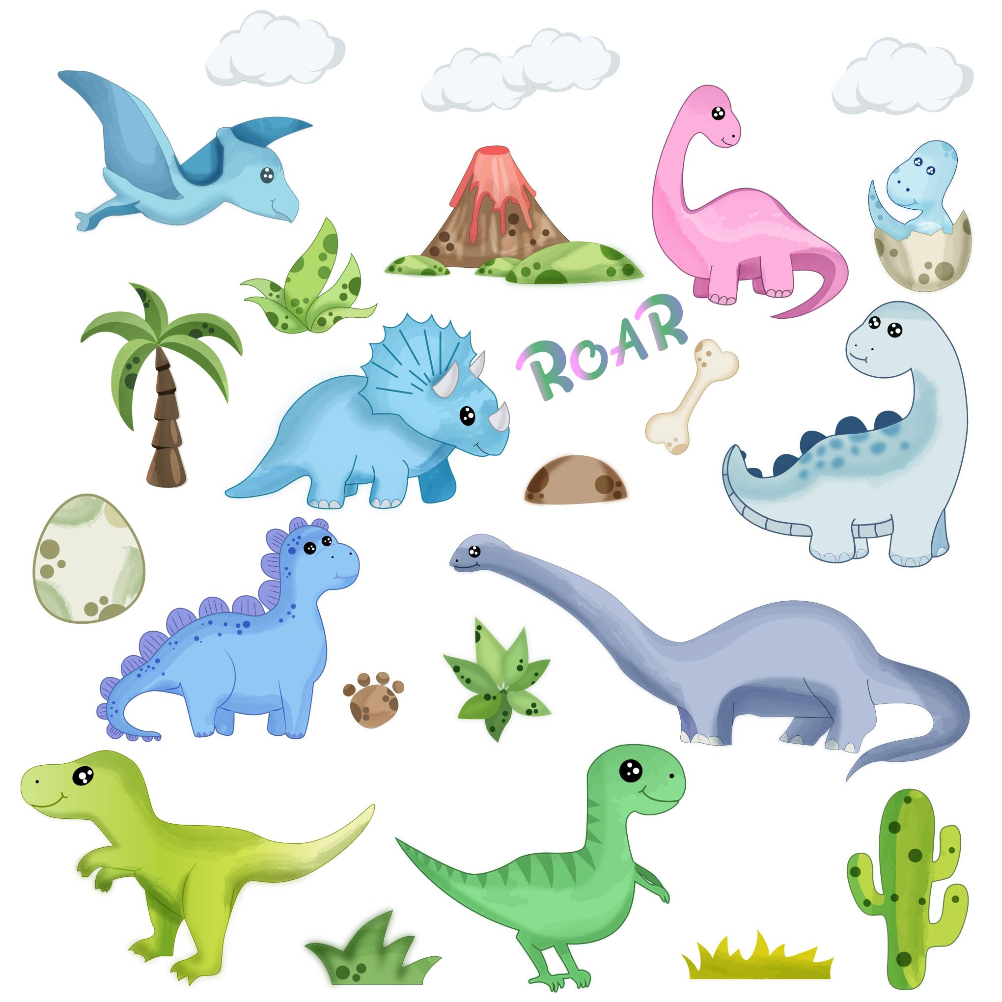 Liderstar dinosaur wall decals waterproof-durable withstand active playrooms.