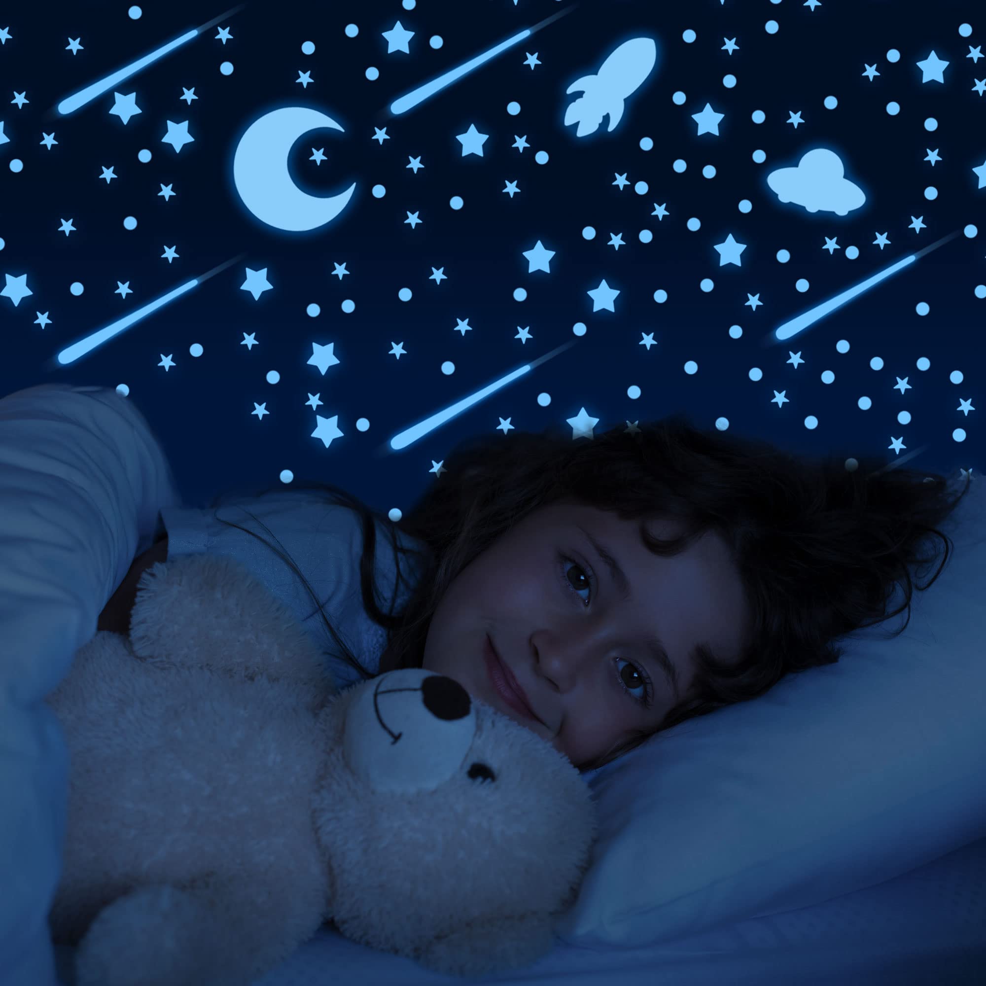 Liderstar night sky adhesive stickers stay on walls.