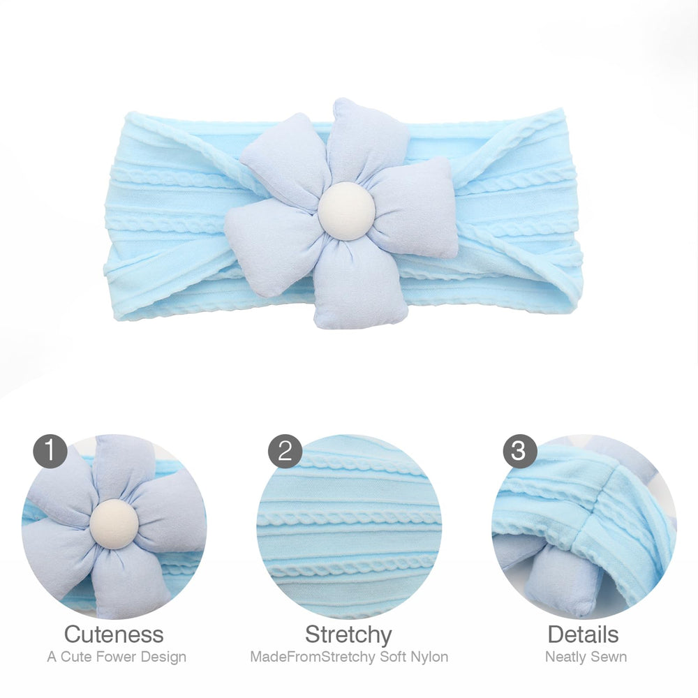 LIDHAY 3pcs mint flower headbands versatile match for outfits