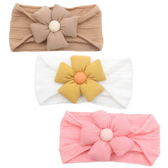 LIDHAY baby flower headbands coffee color on soft nylon for newborn comfort