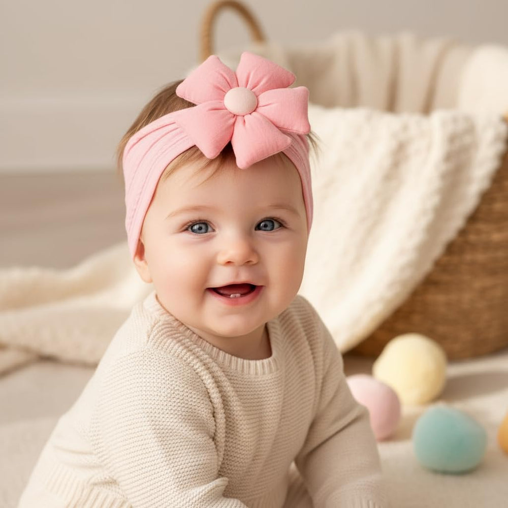 LIDHAY headbands used as a photo prop for charming baby photos