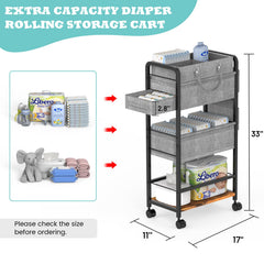 LIDTOP 2In1 diaper cart dustproof drawer keeps items clean and protected
