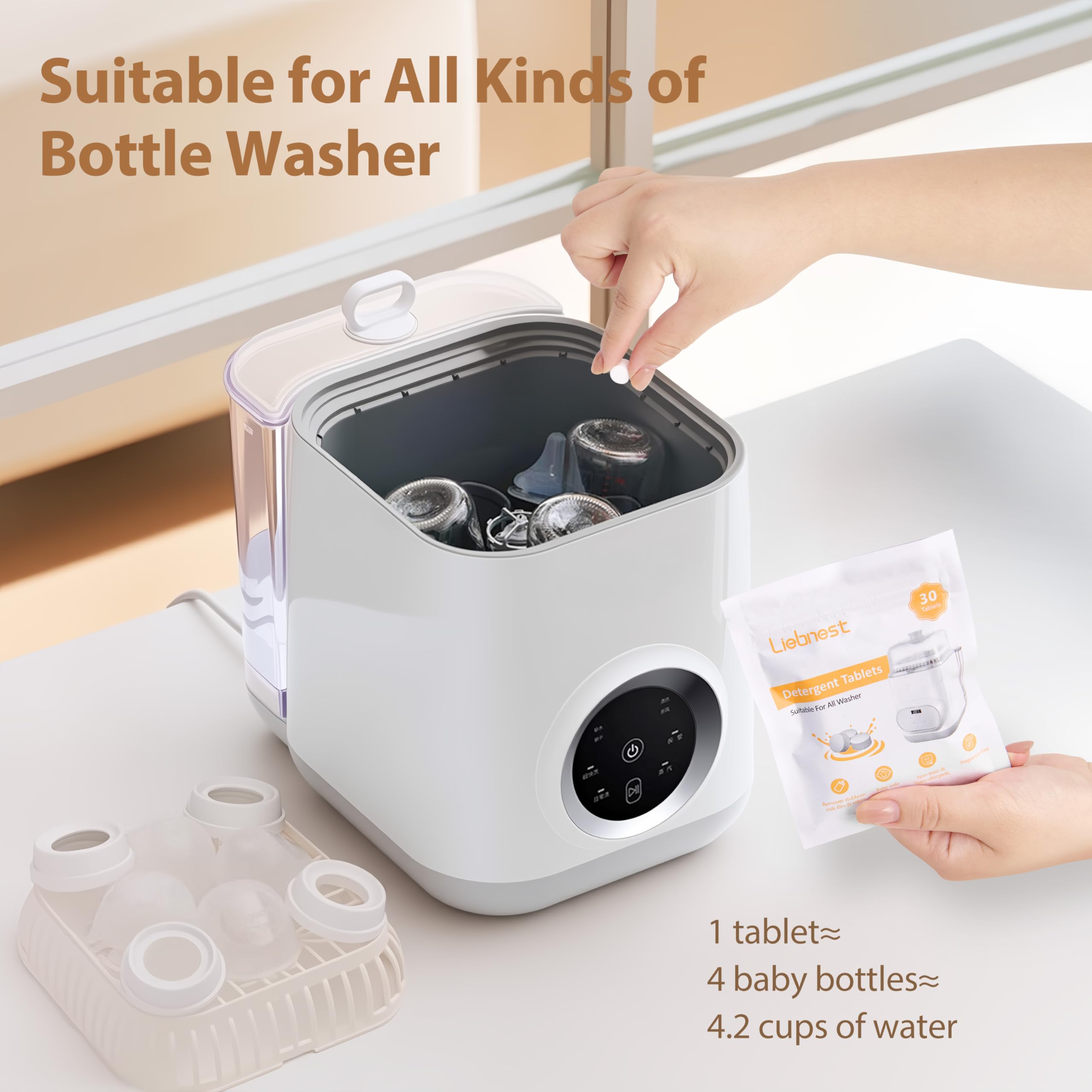 Liebnest residue-free bottles after washing thanks to complete dissolution.