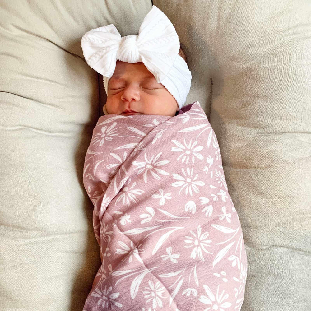 LifeTree baby swaddle headband bow displays coordinated set for photo-ready styling and everyday wear